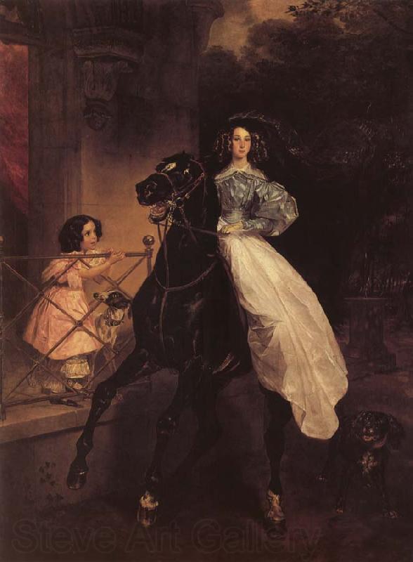 Karl Briullov Rider,Portrait of Giovannina and Amazillia Paccini Norge oil painting art